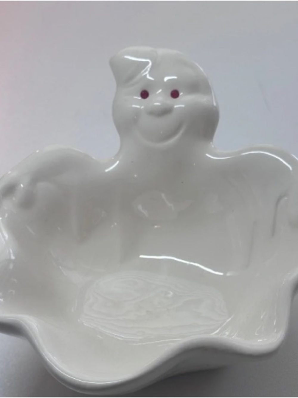 White Ceramic Ghost Candy Dish - Festive Holiday Decor